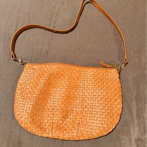 Clare V Orange Woven Shoulder Bag